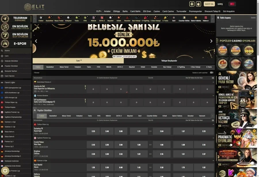 Elit Casino ekran görüntüsü